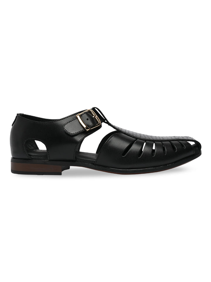 Imperio By Regal Black Men Ethnic Pathani Sandals
