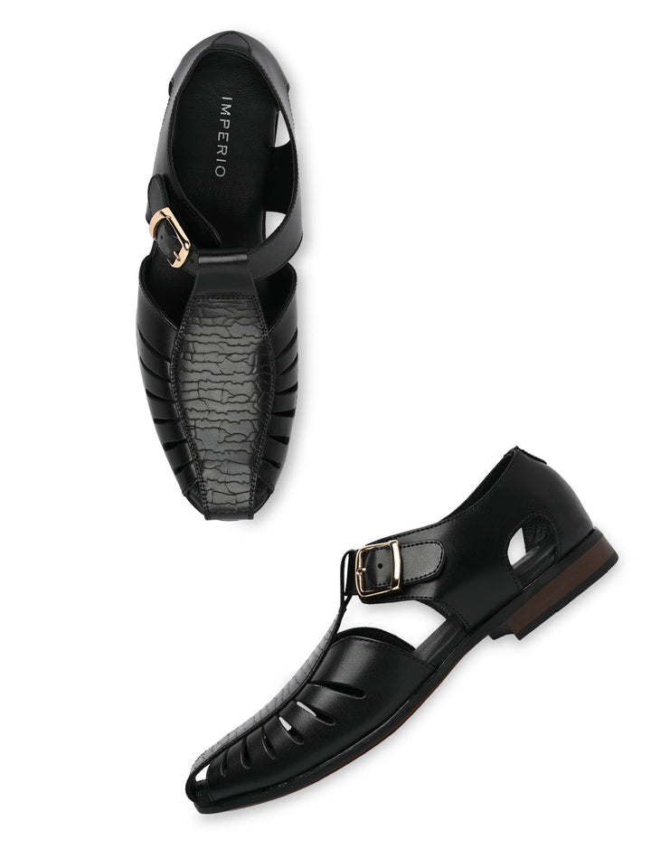 Imperio By Regal Black Men Ethnic Pathani Sandals