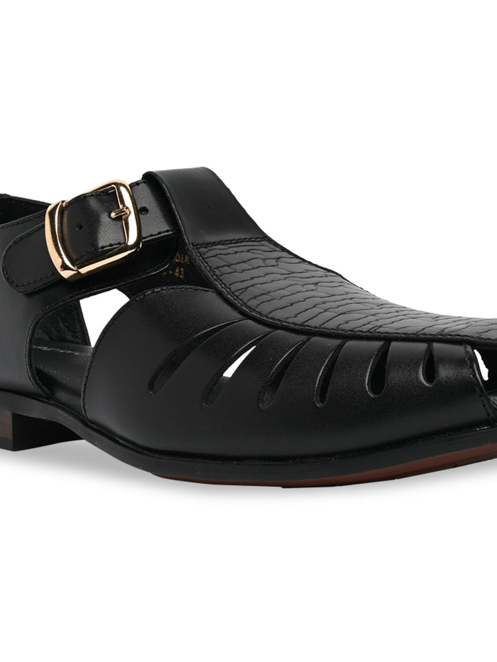 Imperio By Regal Black Men Ethnic Pathani Sandals