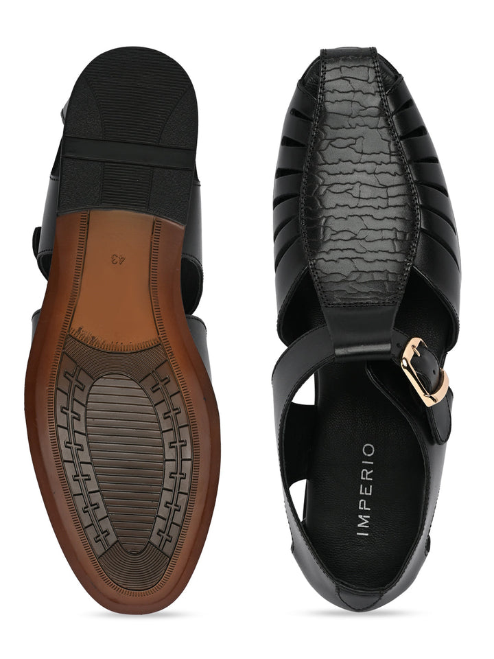 Imperio By Regal Black Men Ethnic Pathani Sandals