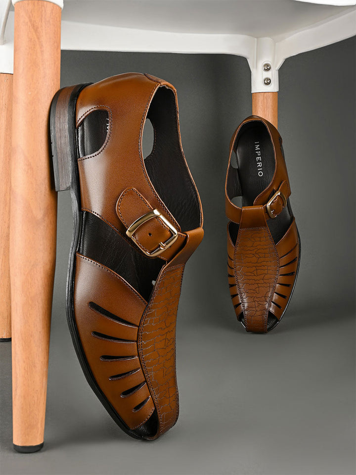 Imperio By Regal Tan Men Ethnic Pathani Sandals