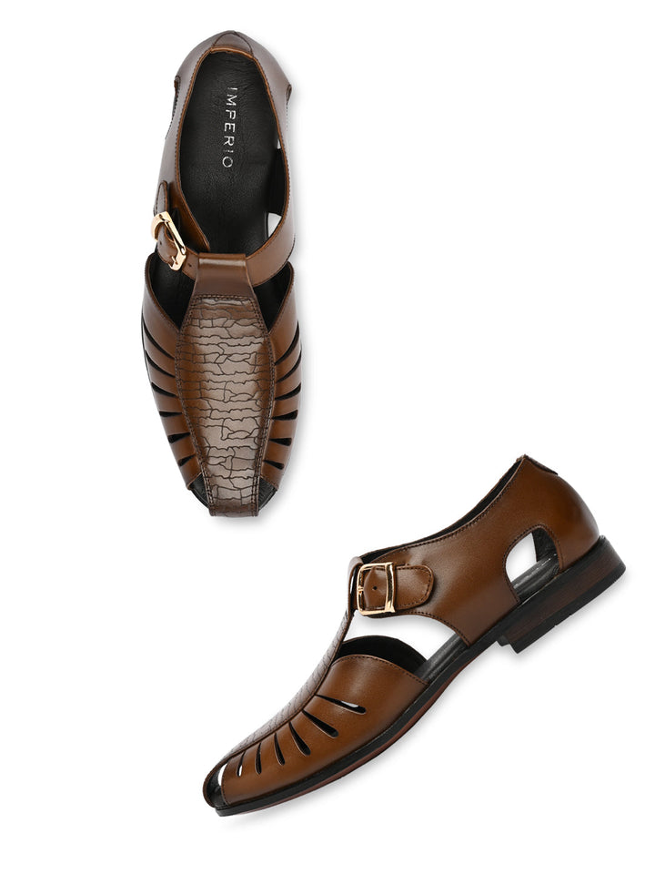 Imperio By Regal Tan Men Ethnic Pathani Sandals