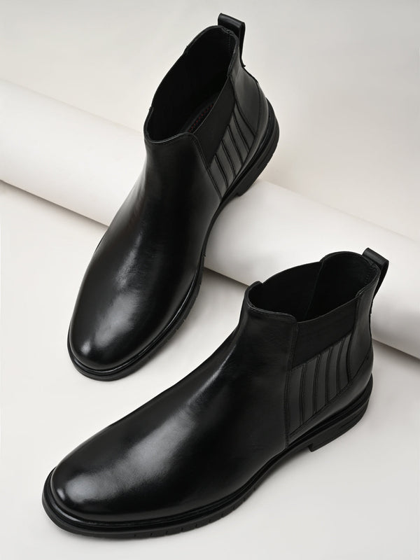 Imperio By Regal Black Mens Chelsea Leather Boots