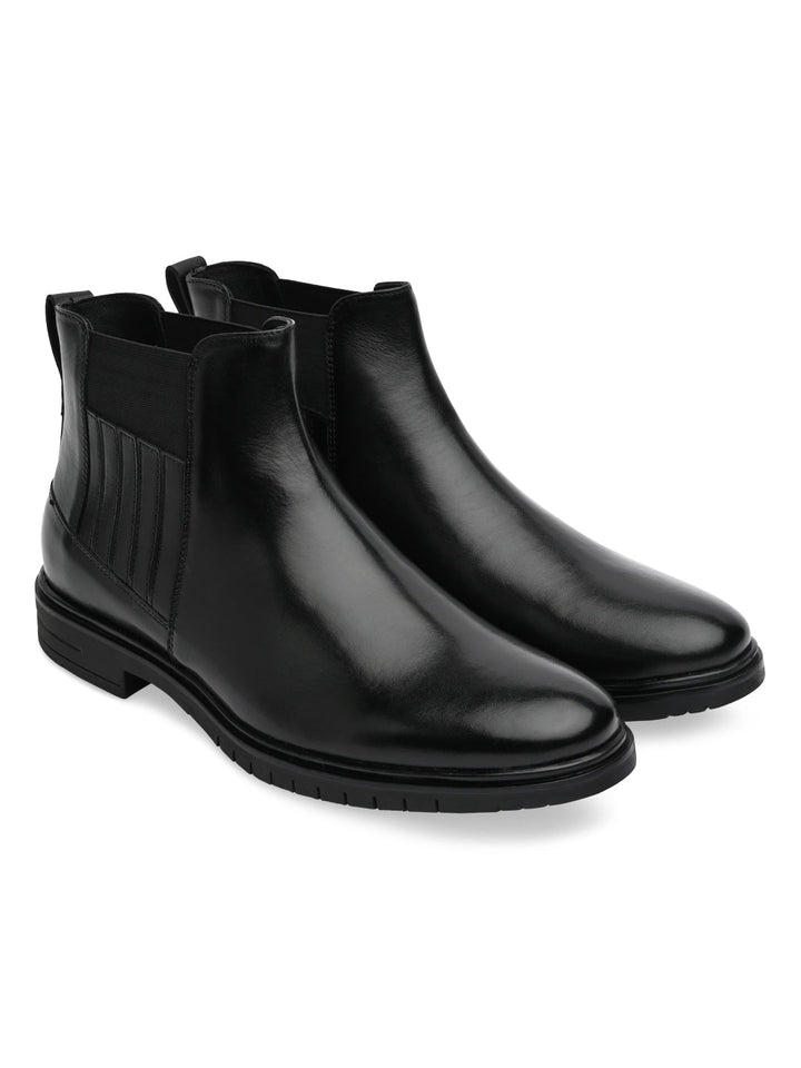 Imperio By Regal Black Mens Chelsea Leather Boots