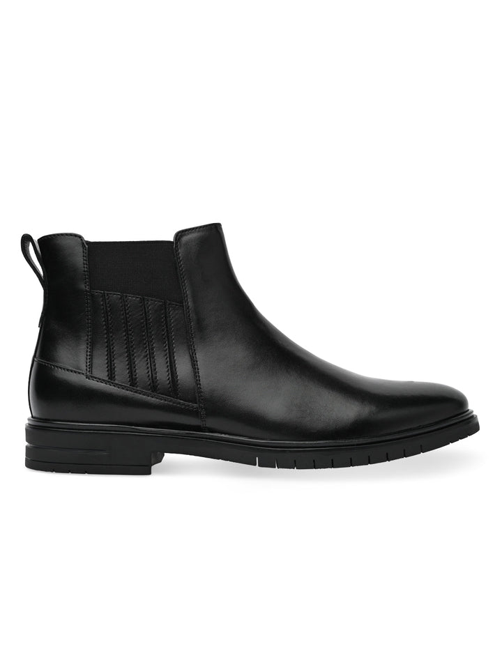 Imperio By Regal Black Mens Chelsea Leather Boots