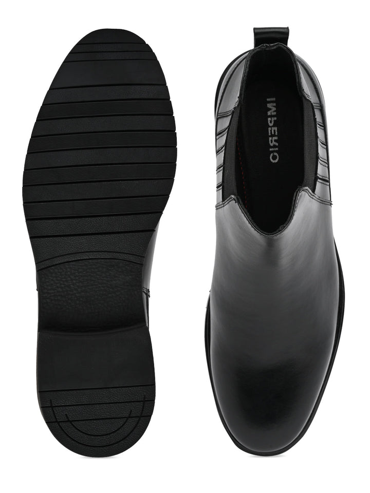 Imperio By Regal Black Mens Chelsea Leather Boots