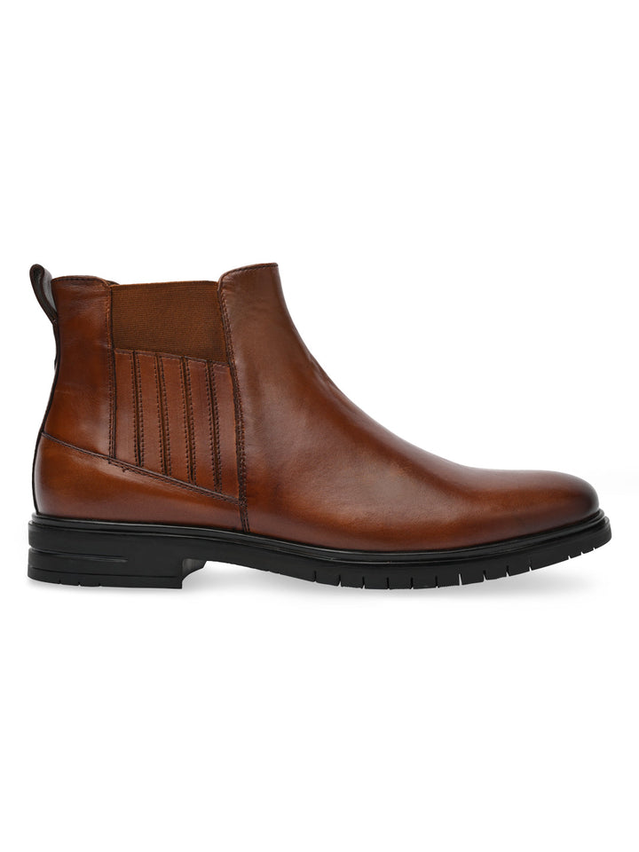 Imperio By Regal Tan Mens Chelsea Leather Boots