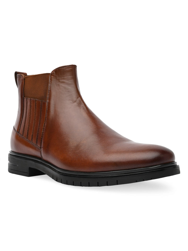 Imperio By Regal Tan Mens Chelsea Leather Boots