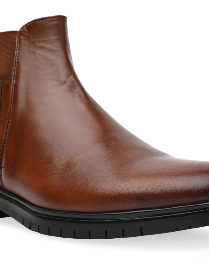 Imperio By Regal Tan Mens Chelsea Leather Boots