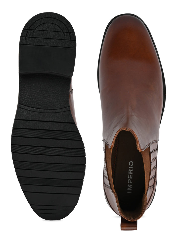 Imperio By Regal Tan Mens Chelsea Leather Boots
