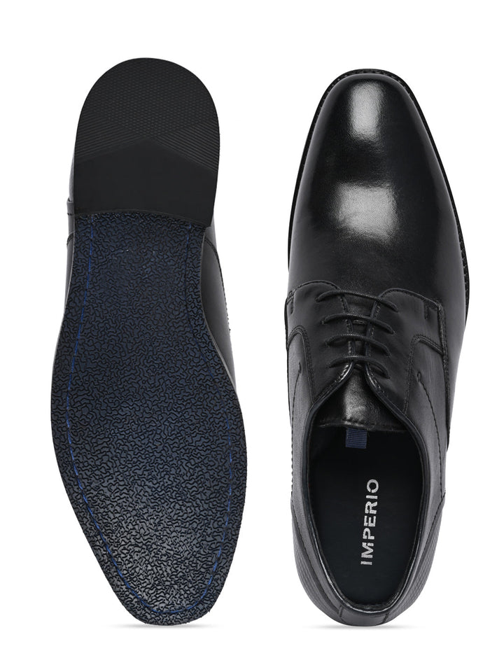 Imperio By Regal Black Men Classic Leather Formal Lace Ups