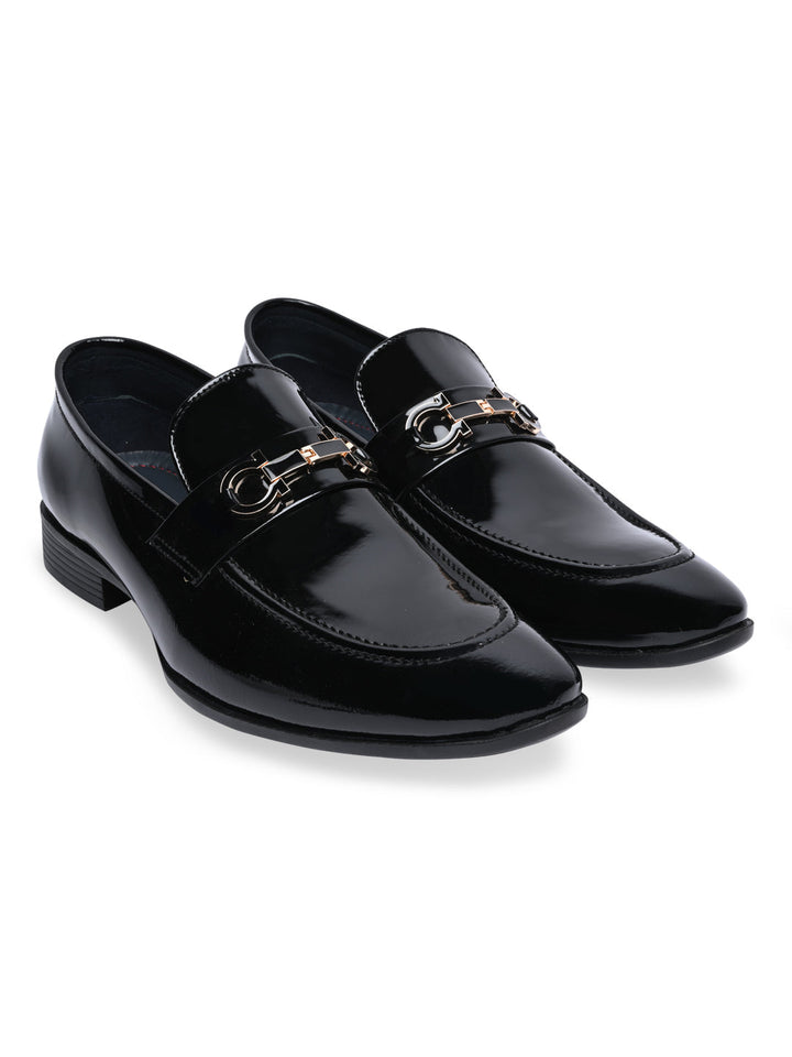 Imperio By Regal Black Men Formal Patent Leather Buckled Slip Ons