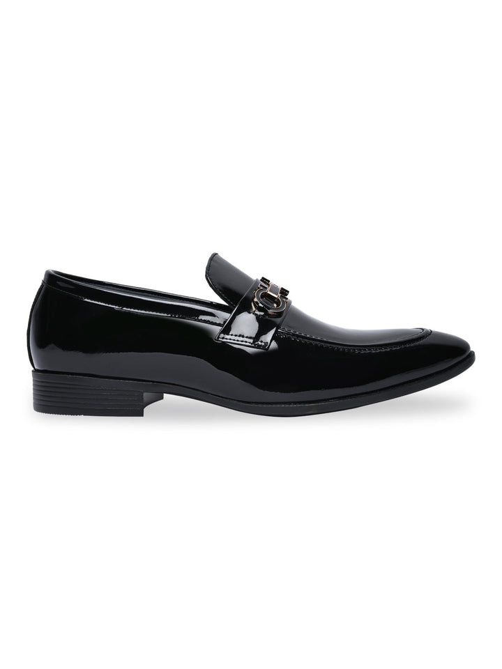 Imperio By Regal Black Men Formal Patent Leather Buckled Slip Ons