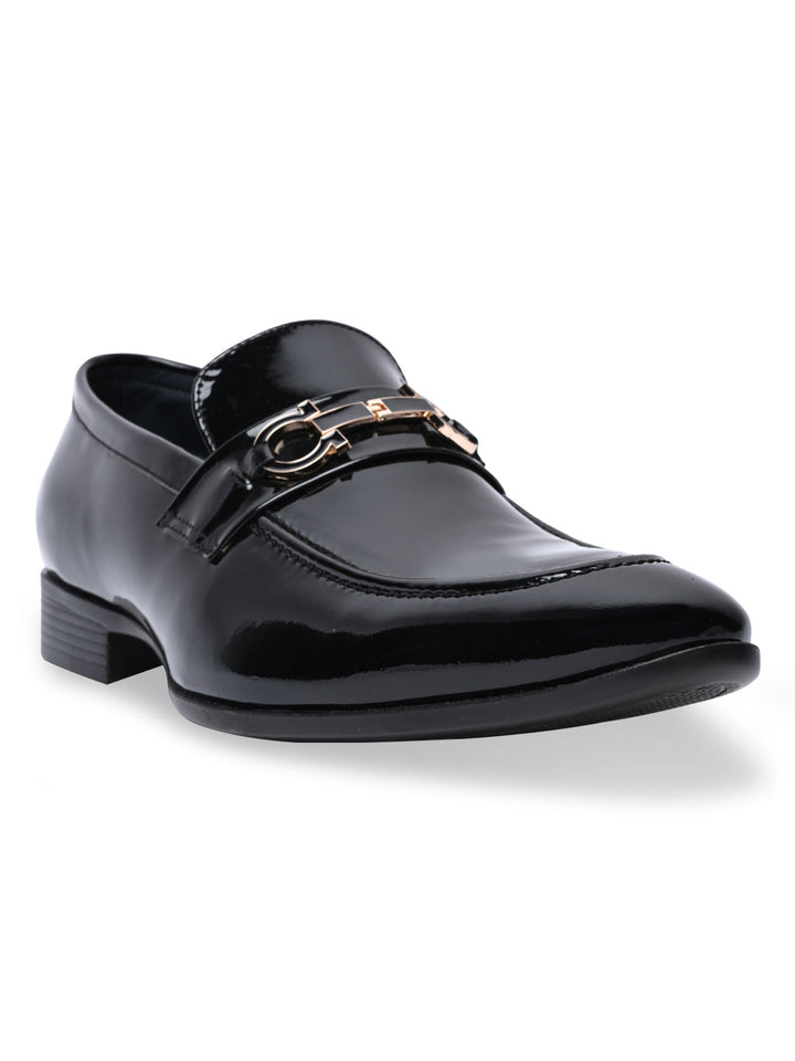 Imperio By Regal Black Men Formal Patent Leather Buckled Slip Ons