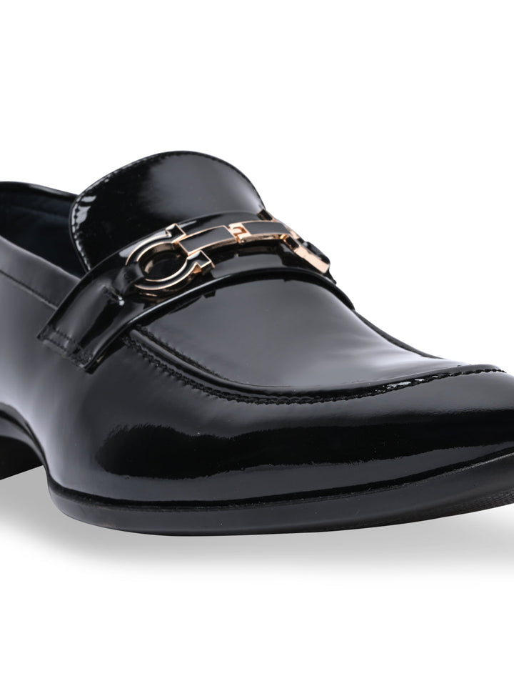 Imperio By Regal Black Men Formal Patent Leather Buckled Slip Ons