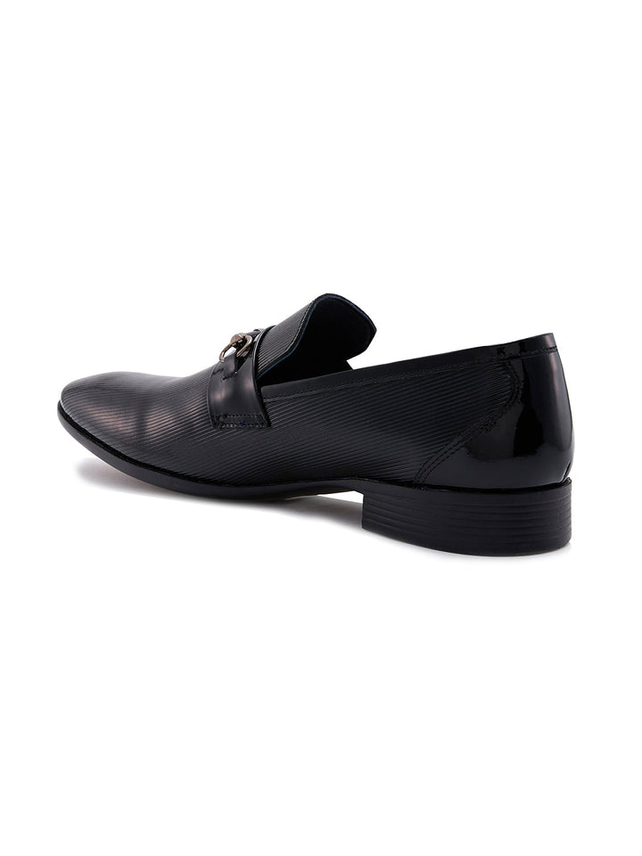Imperio By Regal Black Men Formal Textured Leather Slip Ons