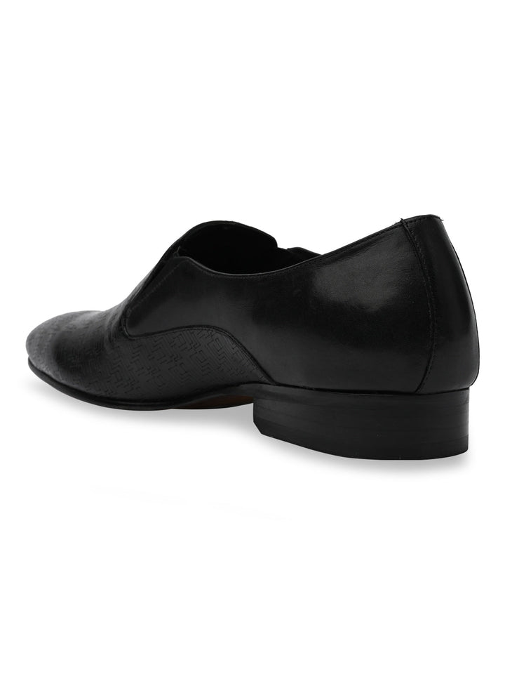 Imperio By Regal Black Mens Textured Leather Formal Slip Ons