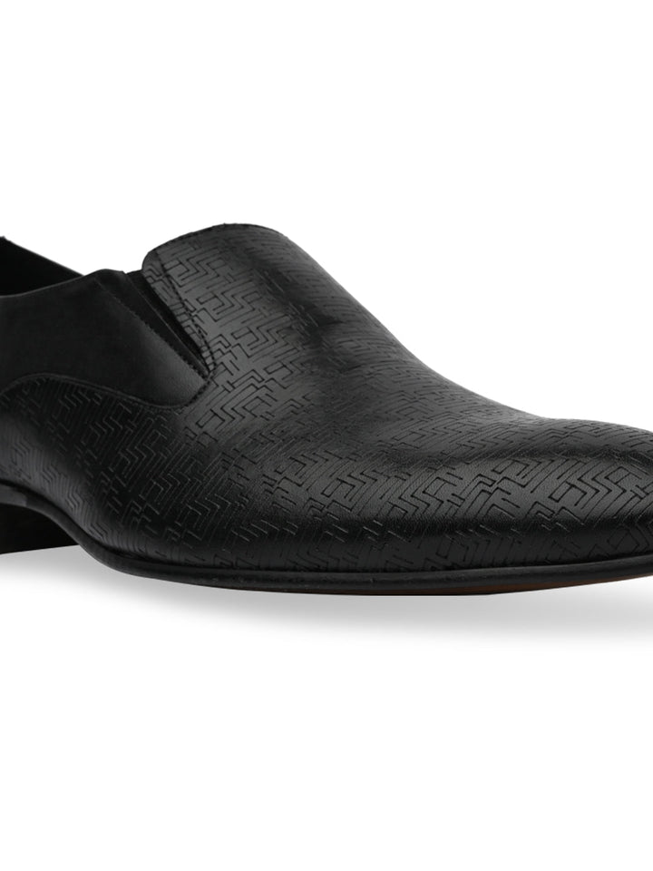 Imperio By Regal Black Mens Textured Leather Formal Slip Ons