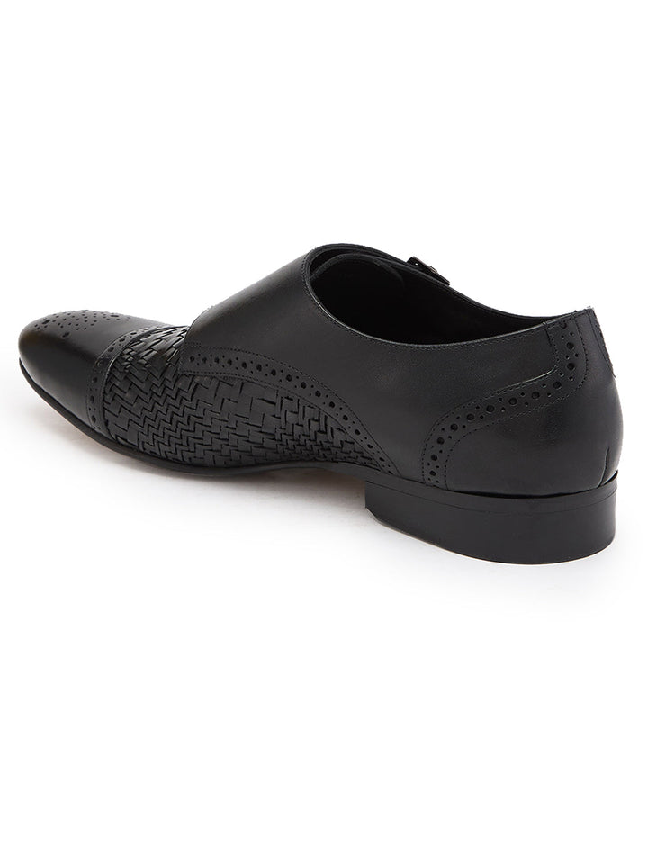 Imperio By Regal Black Mens Formal Woven Double Monk Slip Ons