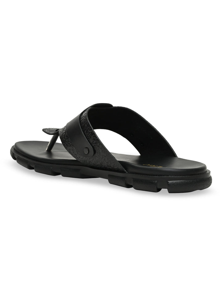 Imperio By Regal Black Men Casual Leather Sandals