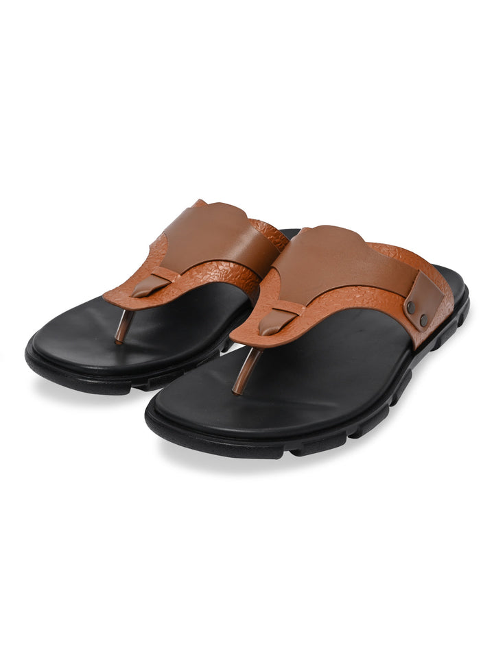 Imperio By Regal Tan Men Casual Leather Sandals