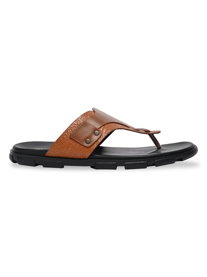Imperio By Regal Tan Men Casual Leather Sandals