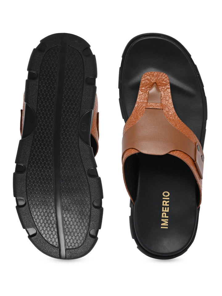Imperio By Regal Tan Men Casual Leather Sandals
