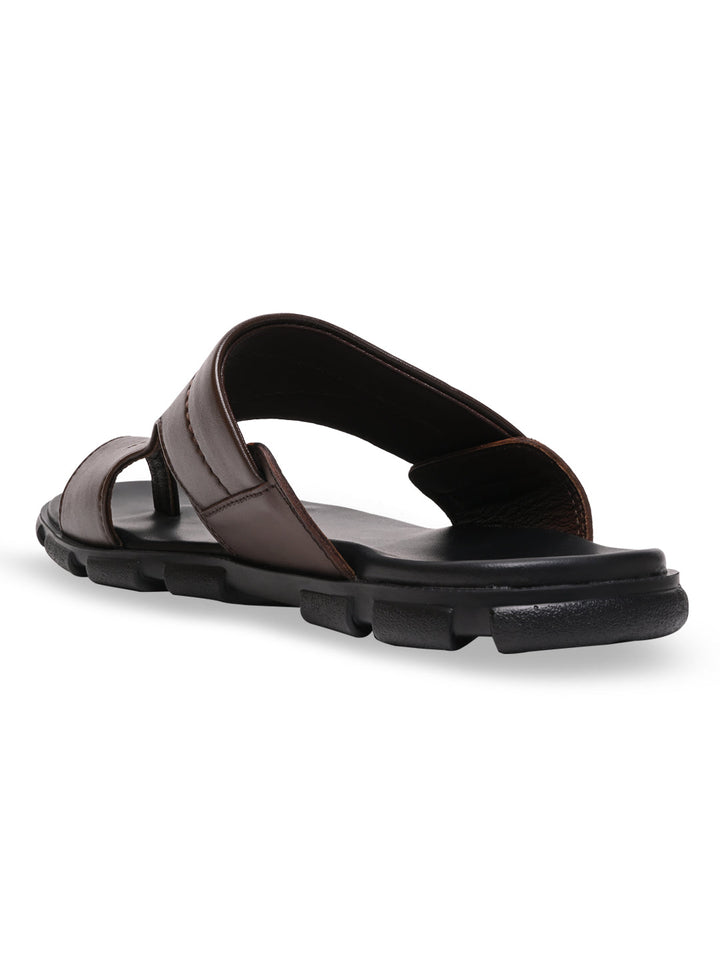 Imperio By Regal Brown Men Leather One Toe Sandals