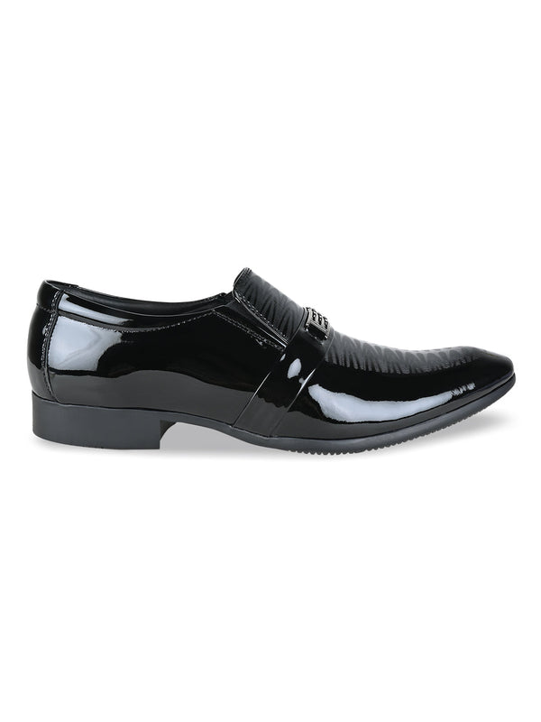 Imperio By Regal Black Men Patent Leather Formal Slip Ons