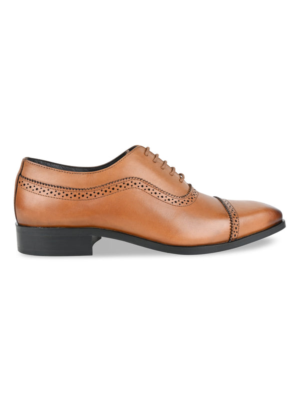 Imperio By Regal Tan Men Formal Leather Lace Ups