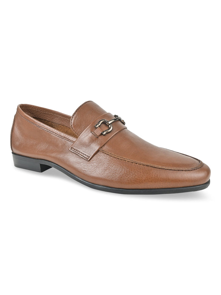 Imperio By Regal Tan Men Buckled Leather Slip Ons