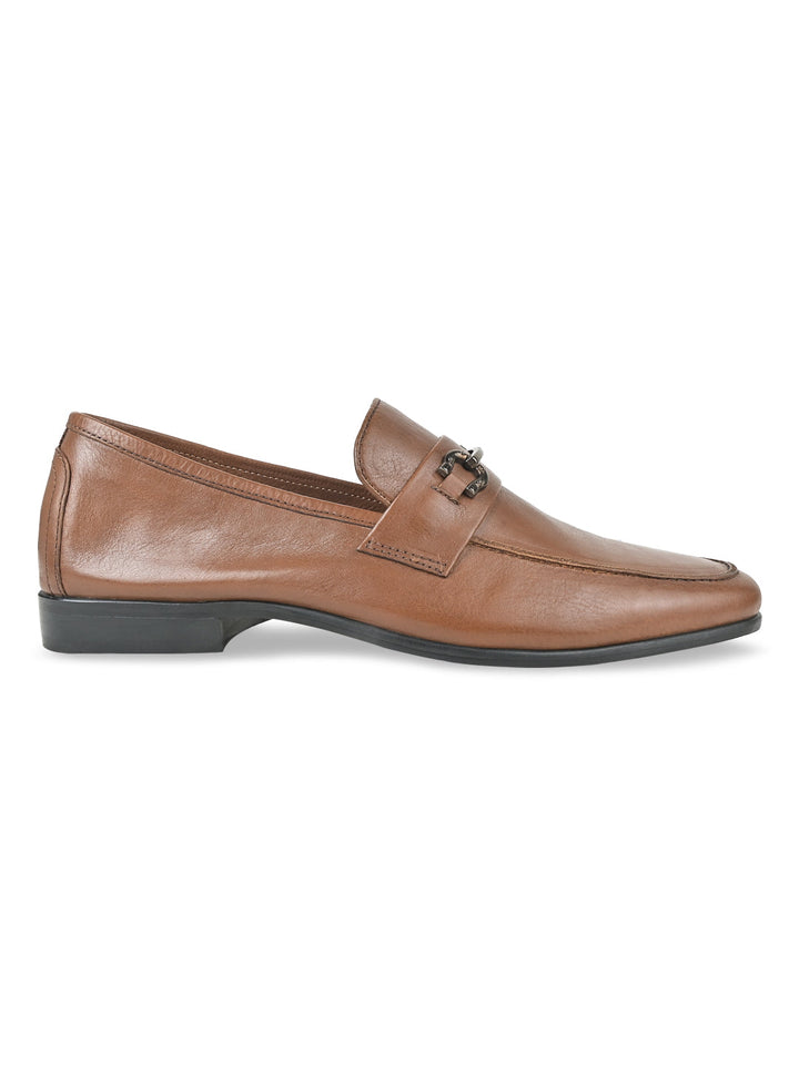 Imperio By Regal Tan Men Buckled Leather Slip Ons