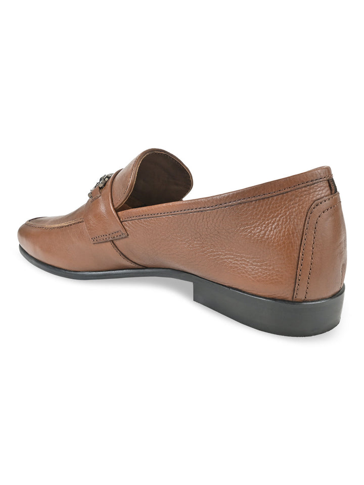 Imperio By Regal Tan Men Buckled Leather Slip Ons