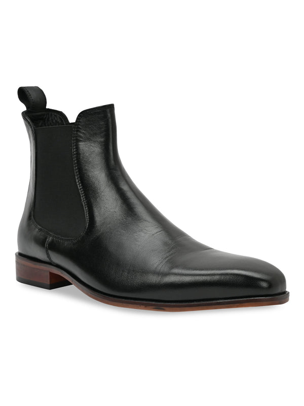 Imperio By Regal Black Men Leather Boots