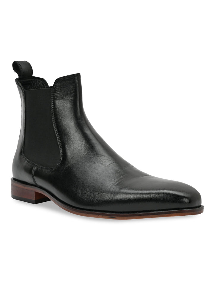 Imperio By Regal Black Men Leather Boots