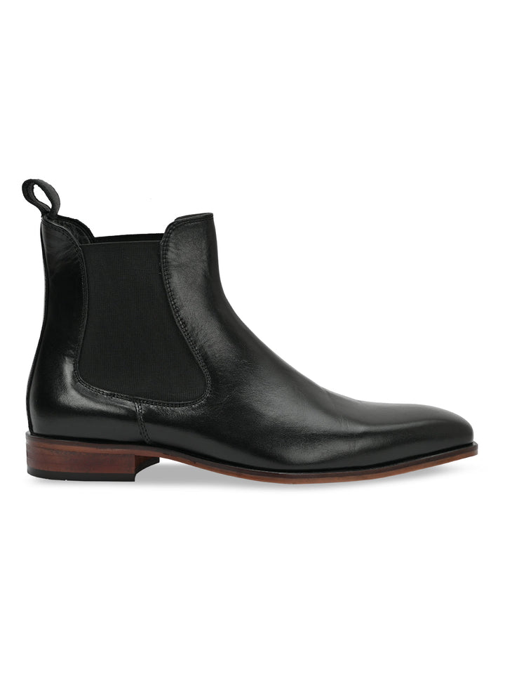 Imperio By Regal Black Men Leather Boots