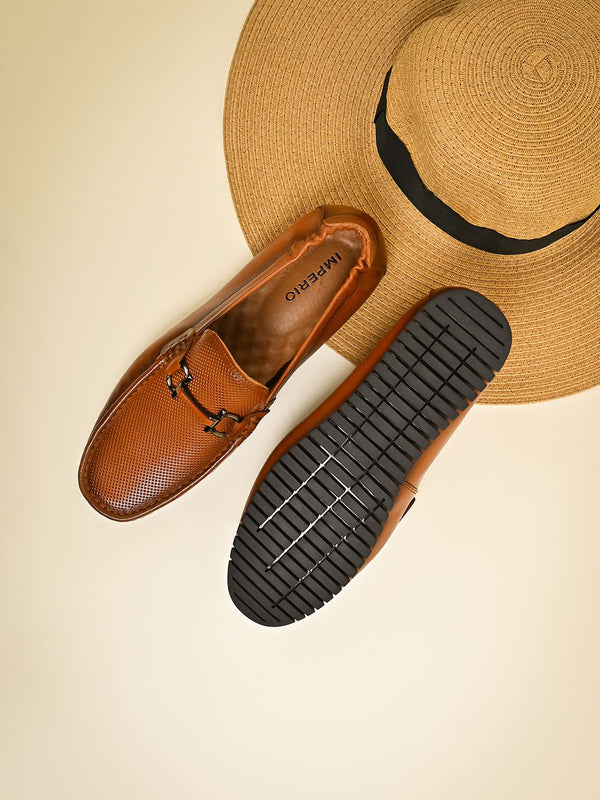 Imperio By Regal Tan Men Leather Comfort Loafers