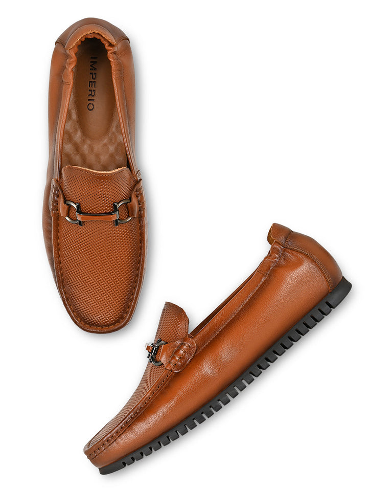 Imperio By Regal Tan Men Leather Comfort Loafers