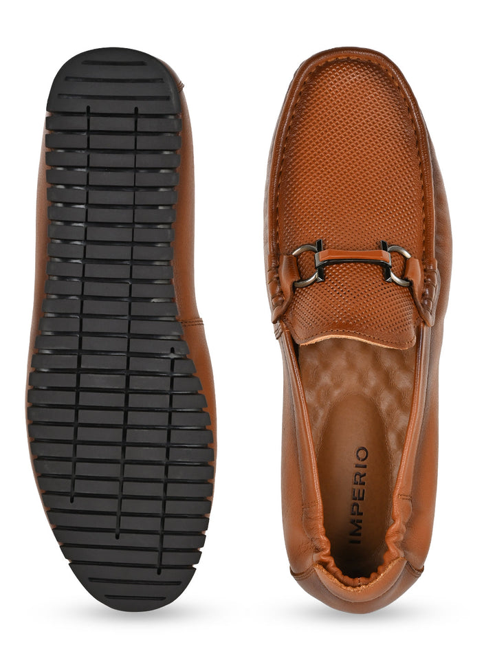 Imperio By Regal Tan Men Leather Comfort Loafers