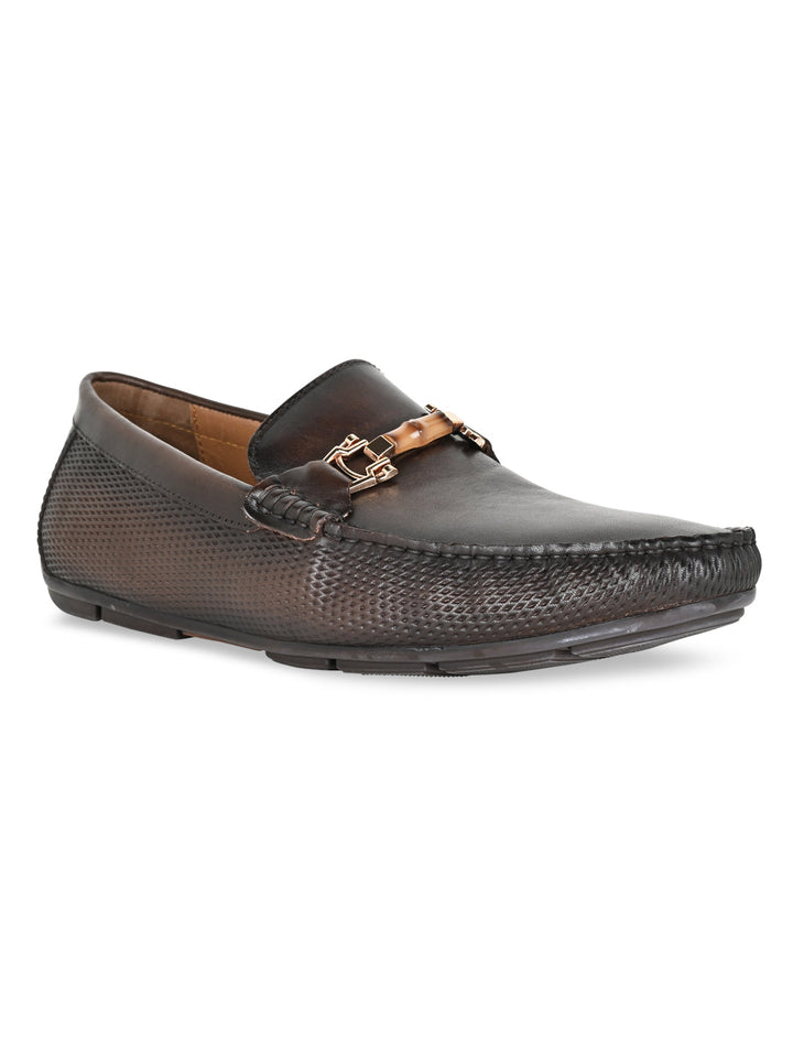 Imperio By Regal Coffee Men Casual Leather Loafers