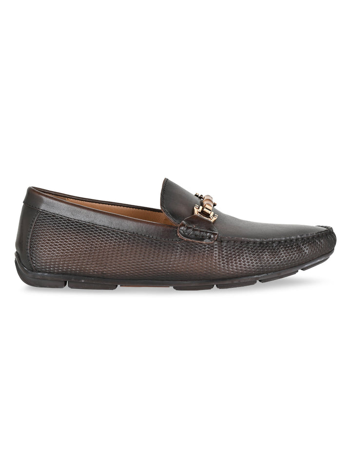 Imperio By Regal Coffee Men Casual Leather Loafers