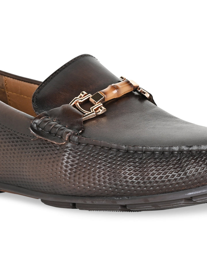 Imperio By Regal Coffee Men Casual Leather Loafers