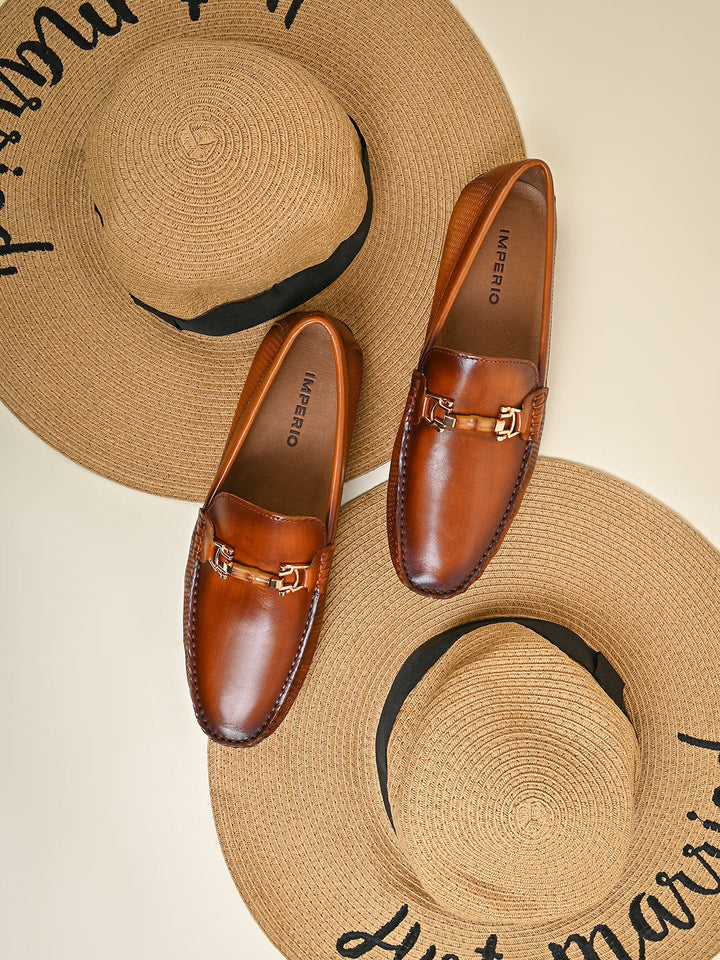 Imperio By Regal Tan Men Casual Leather Loafers