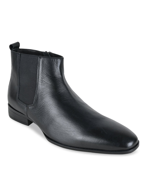 Regal Black Men Leather Boots