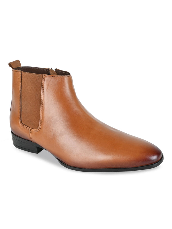 Regal Tan Men Leather Boots