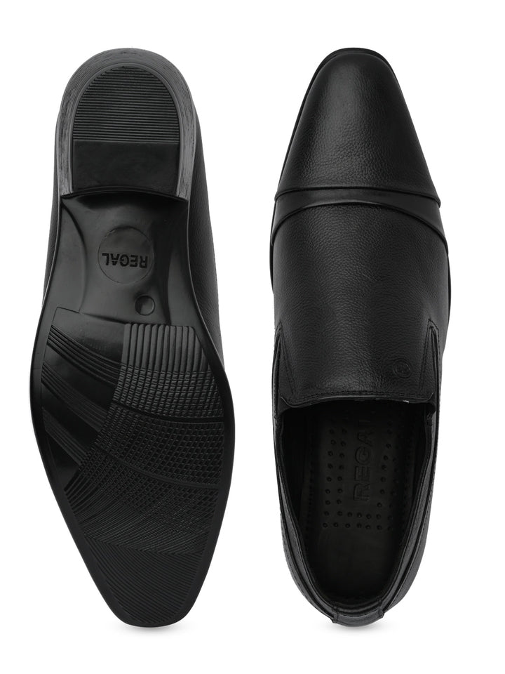 Regal Black Mens Formal Leather Slip Ons