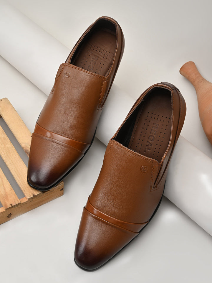 Regal Tan Mens Formal Leather Slip Ons