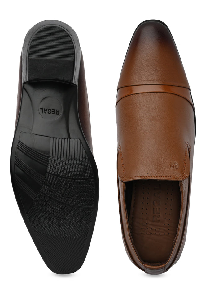 Regal Tan Mens Formal Leather Slip Ons